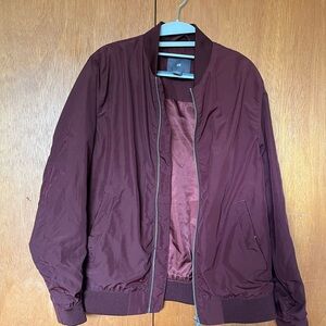 H&M Burgundy Bomber Jacket